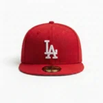 59Fifty Fitted Los Angeles Dodgers Cap – White on Scarlet Red - Billede 2