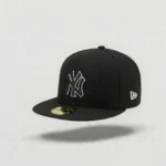 59Fifty Fitted New York Yankees Cap - Metallic Outline on Black