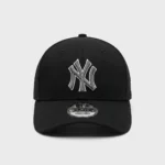 9Forty New York Yankees - White Outline on Black - Billede 2
